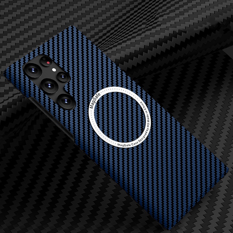 Ultra-thin Carbon Fiber Style Magnetic Case for Samsung Galaxy S24 Ultra/Plus 