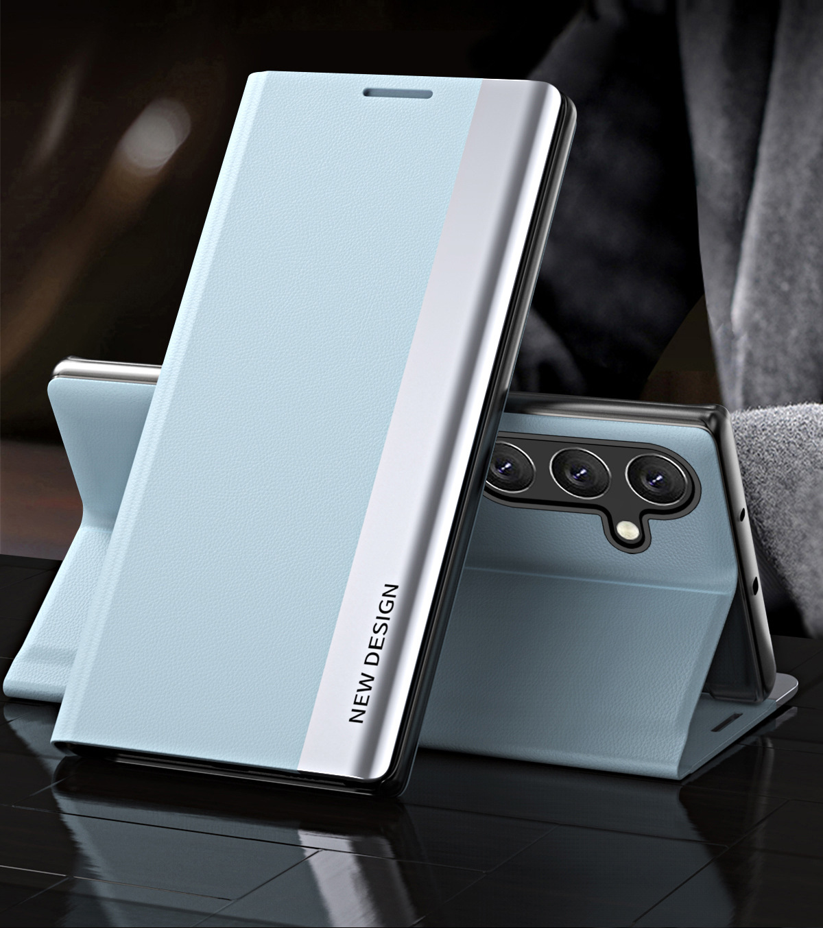 2024 The 4th Generation Side Window Magnetic Plating Bracket Flip Phone Case For Samsung Galaxy S23FE