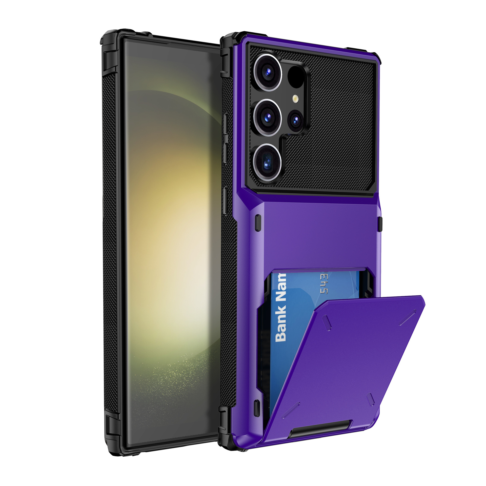 2024 Business Armor Card Slot Flip Hidden Pocket Case For Samsung Galaxy S24 Ultra /Plus 