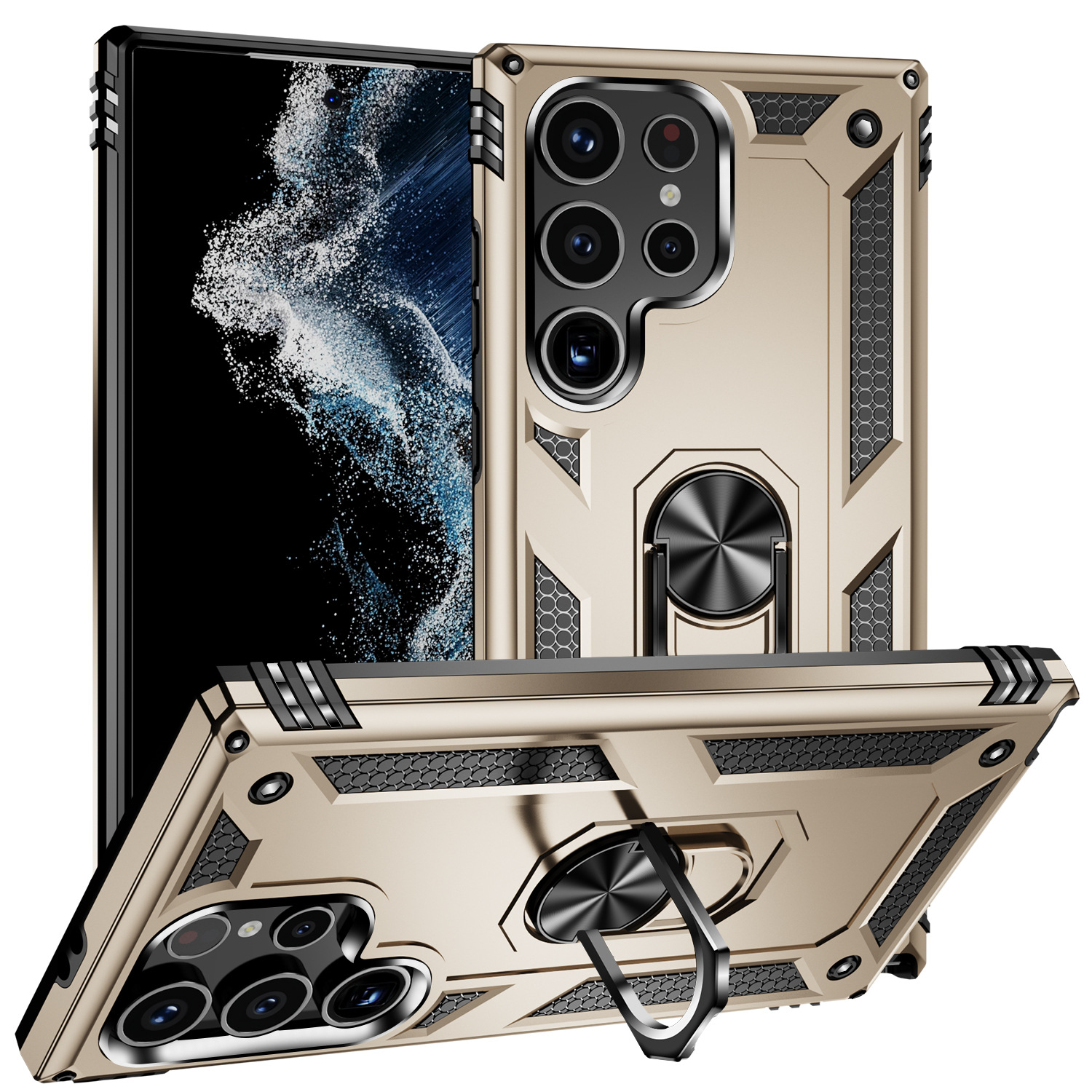 2024 New Generation Armor Case With Ring Stand For Samsung Galaxy S24 Ultra