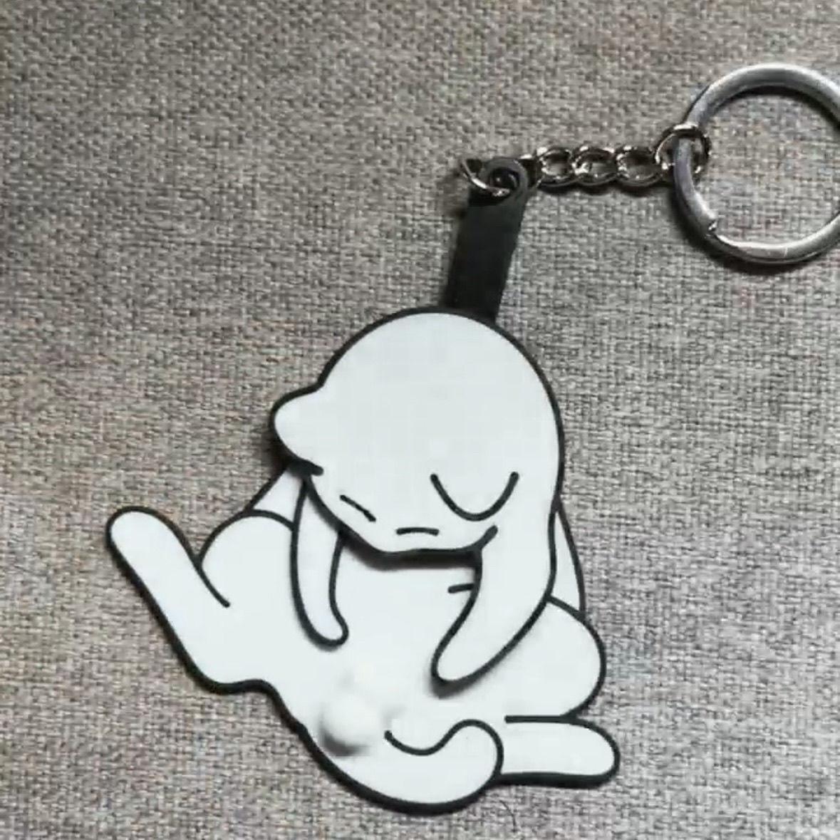 Personalization Creative Cat Acrylic Pendant Turnable Keychain Accessories
