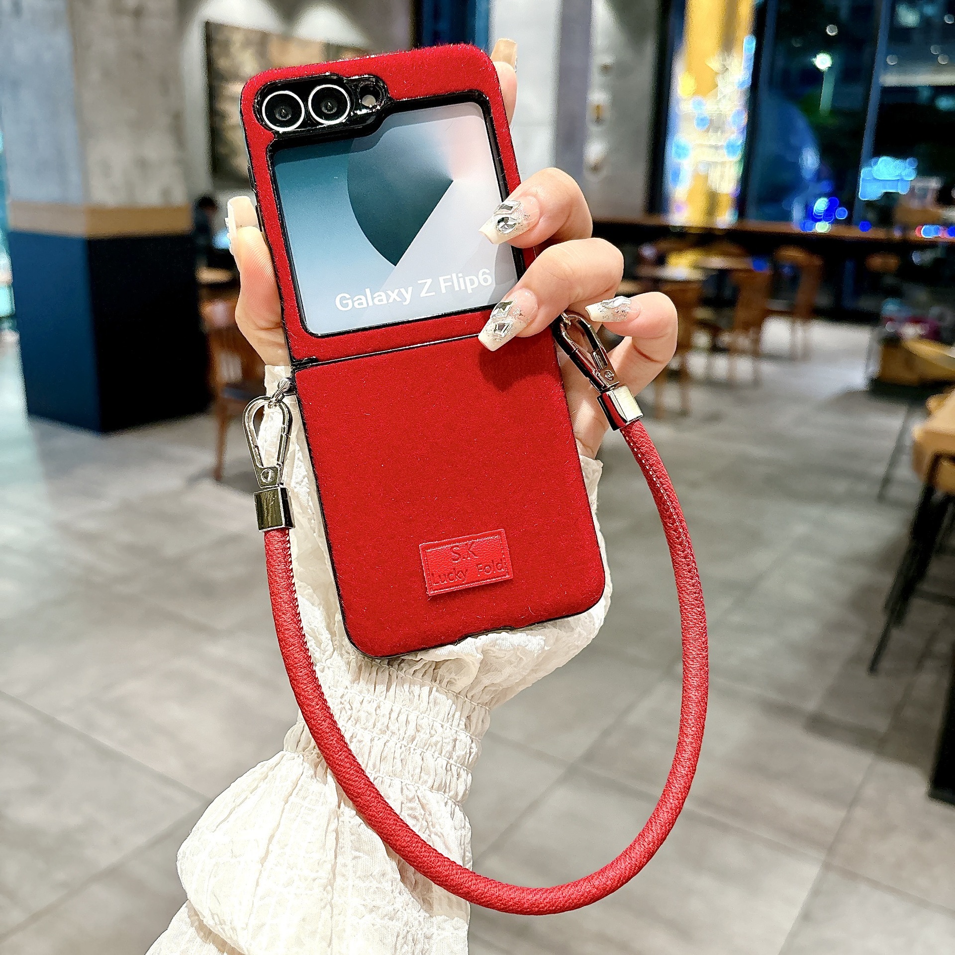 Winter Plush Side Buckle + Hand Rope for Samsung Galaxy Z Flip 6/5/4/3