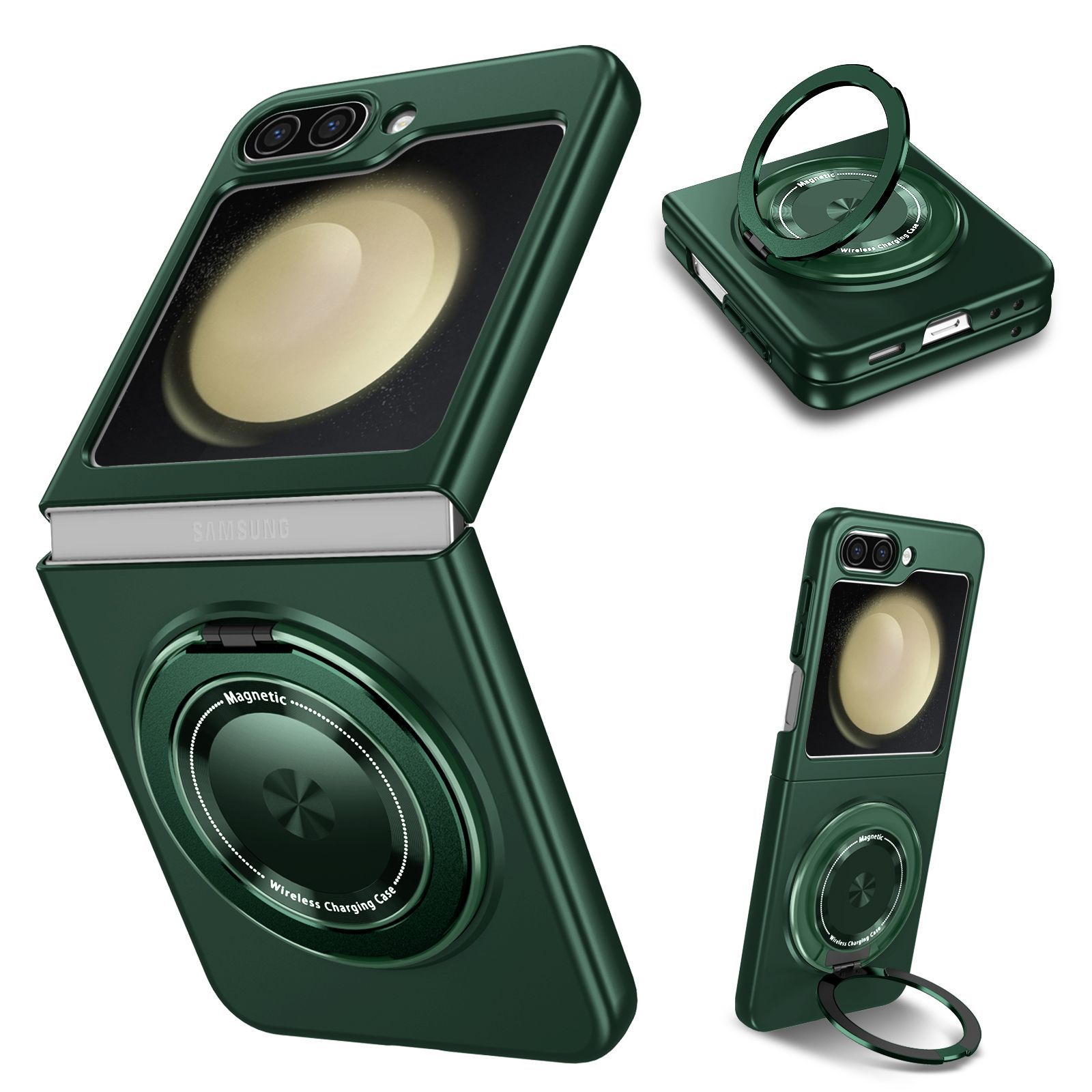Strong Magnetic 360 Degree Adsorption Rotate Kickstand Case For Samsung Galaxy Z Flip 5 4 3 