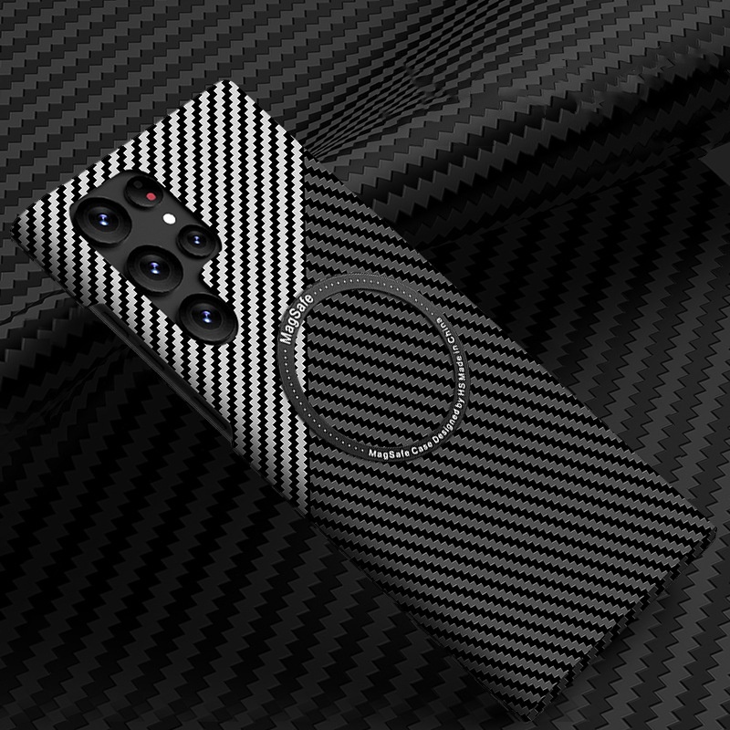 Ultra-thin Carbon Fiber Style Magnetic Case for Samsung Galaxy S24 Ultra/Plus 