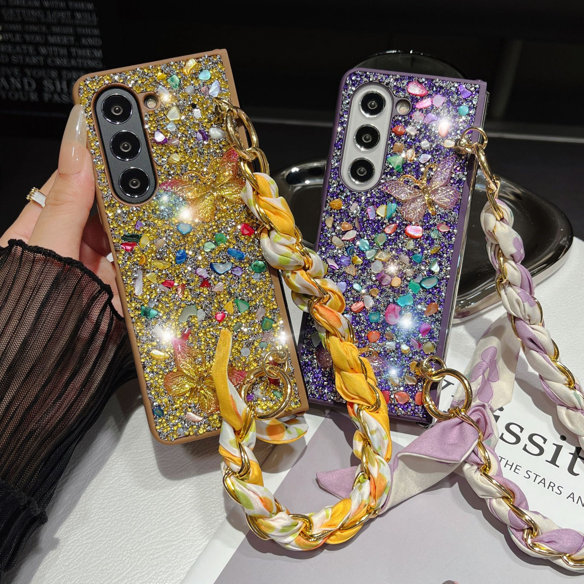 Luxury Butterfly Diamond Case For Samsung Galaxy Z Fold  Series
