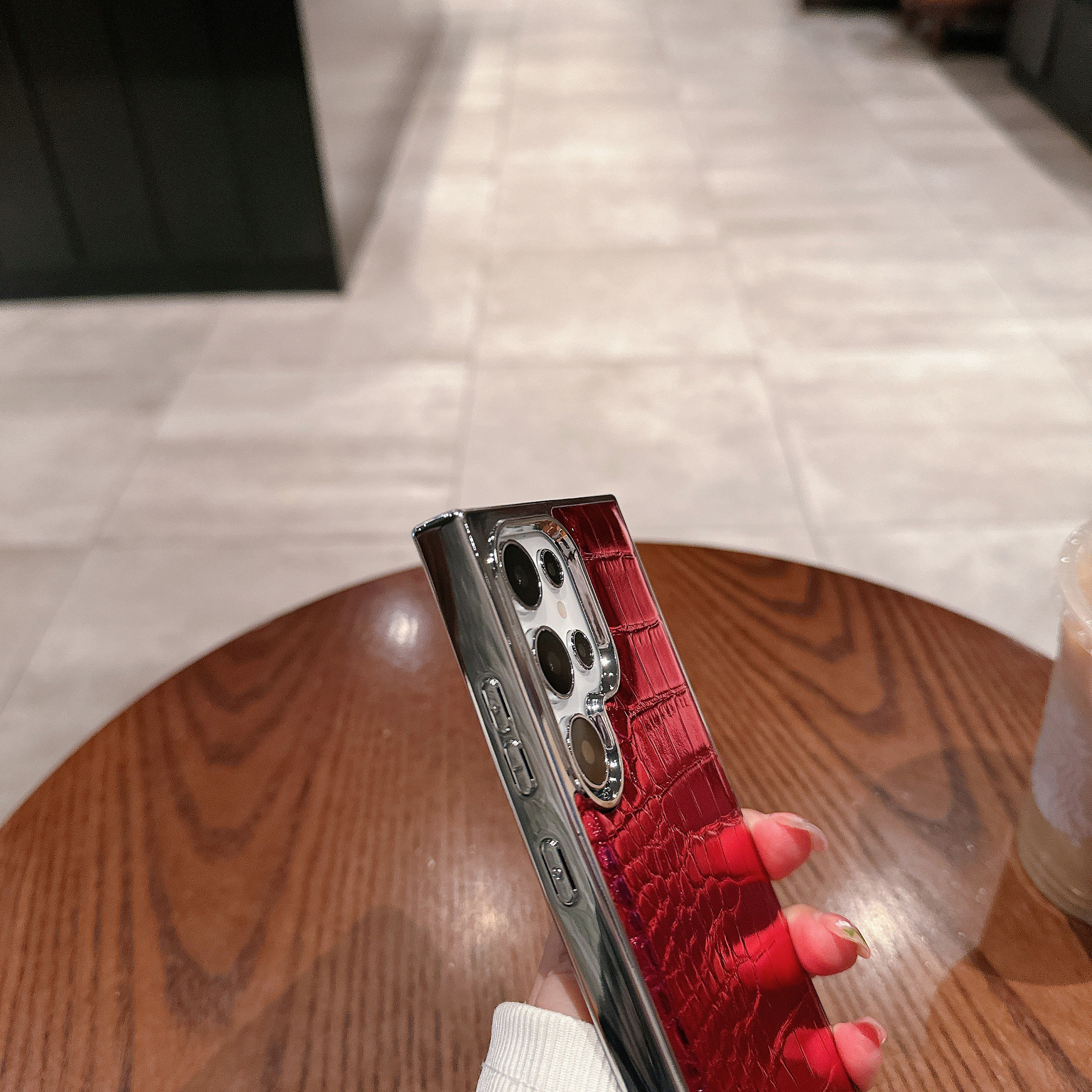 Plating Gradient Crocodile Pattern Leather Laser Case For Samsung Galaxy S24 Ultra S23 Plus S22
