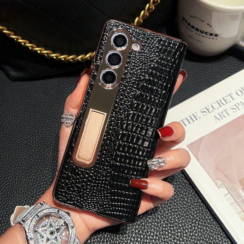 Genuine Leather Phone Case With Tempered Glass For Samsung galaxy Z Fold 5/4/3