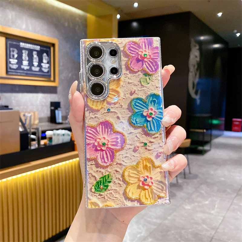 Oil Painting Flower Case For Samsung Galaxy S24 Ultra Plus 