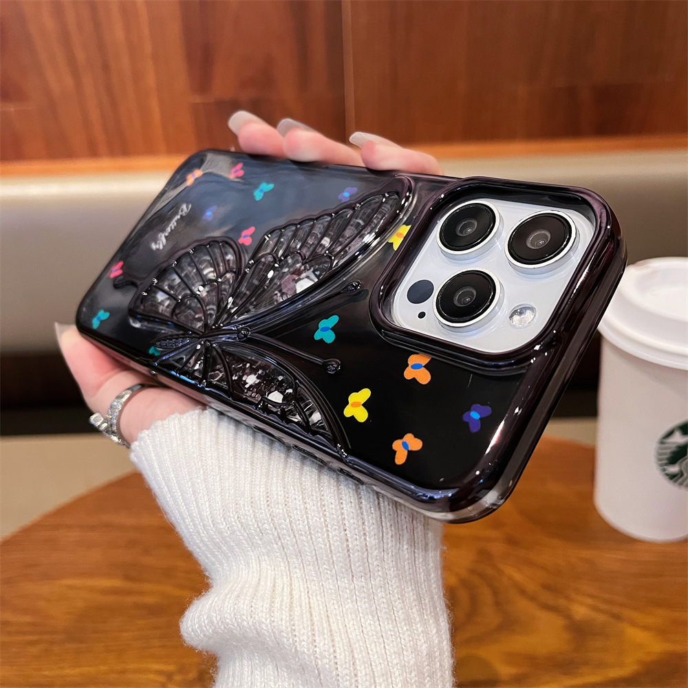 New Style Luxury Electroplate Butterfly Pattern Phone Case for iPhone Series