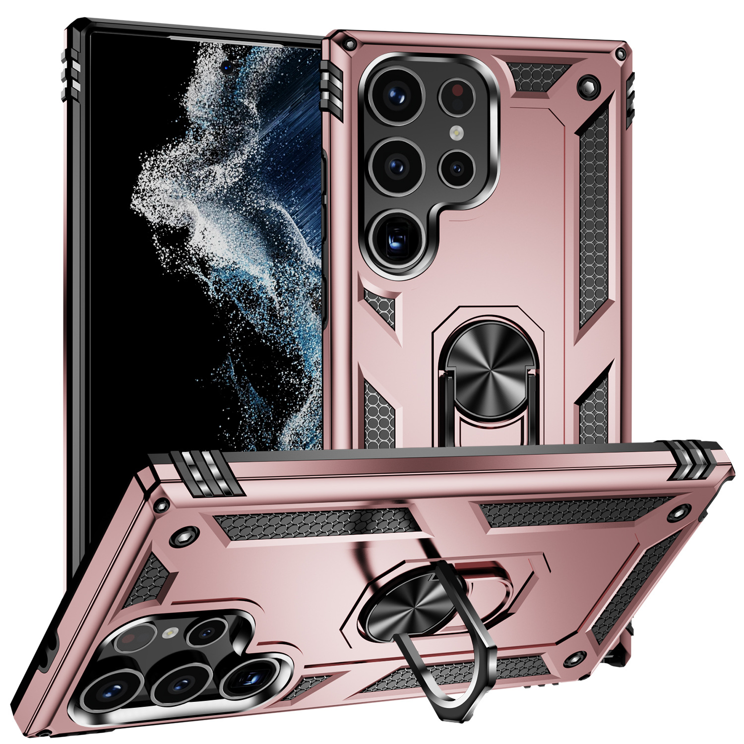 2024 New Generation Armor Case With Ring Stand For Samsung Galaxy S24 Ultra