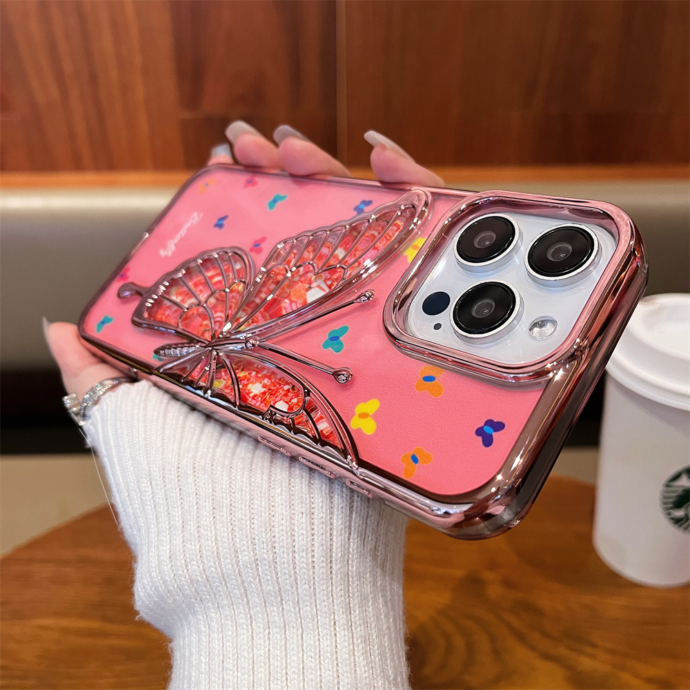 New Style Luxury Electroplate Butterfly Pattern Phone Case for iPhone Series