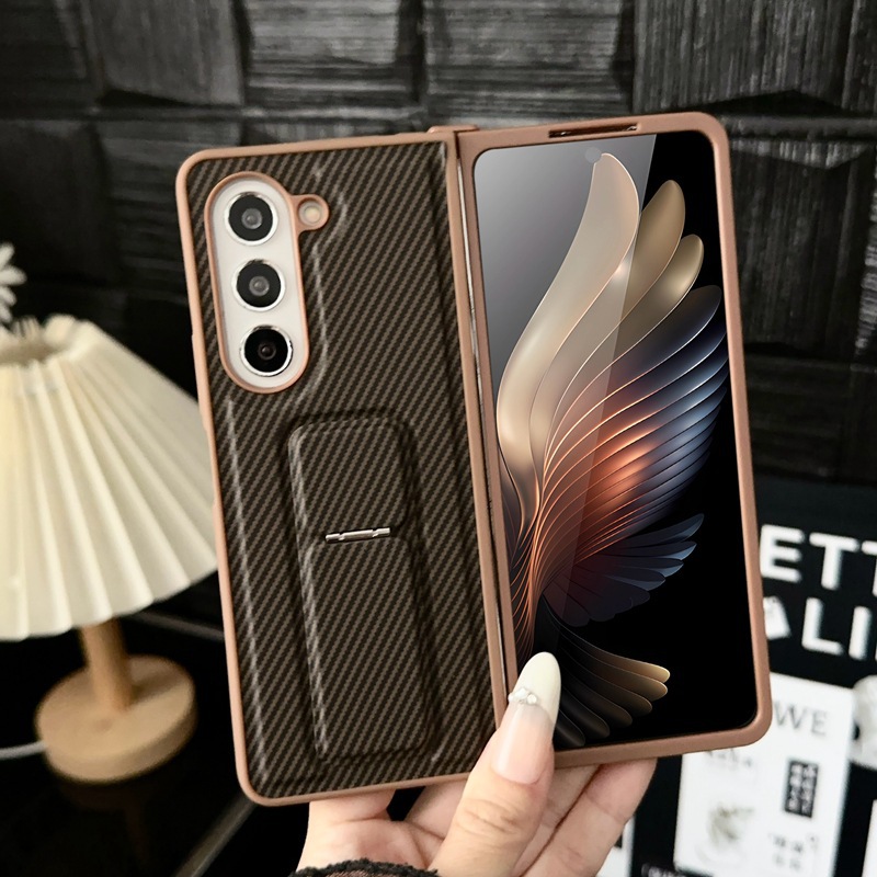 Luxury Business Man Stand Holder Phone Case For Samsung Galaxy Z Fold 6 5 4 3 
