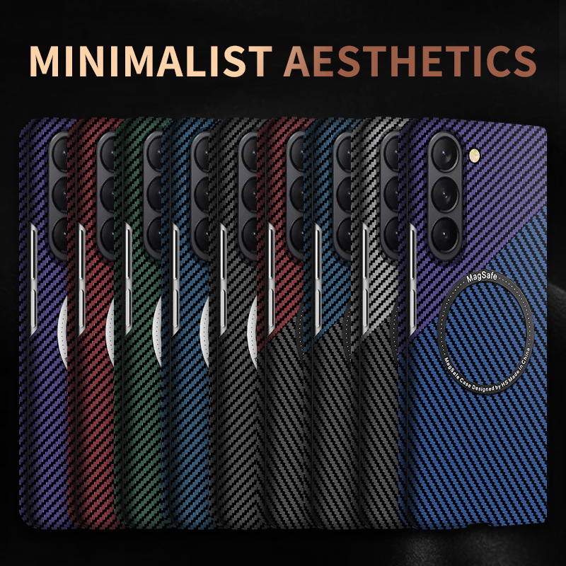 Ultra-thin Carbon Fiber Style Magnetic Case for Samsung Galaxy Z Fold 5