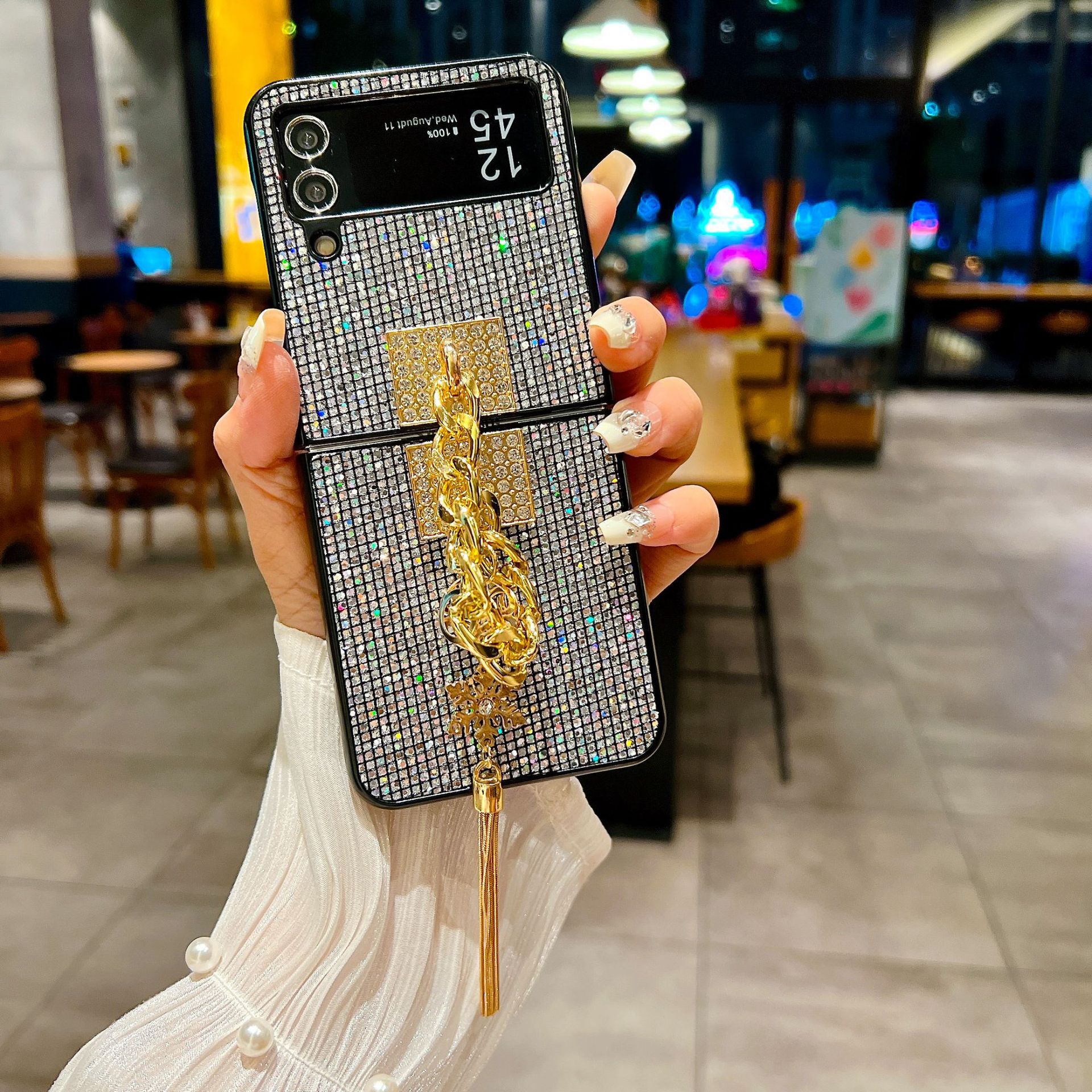 Luxury Bling Rhinestone Bracelet Phone Case For Samsung Galaxy Z Flip 5/4/3