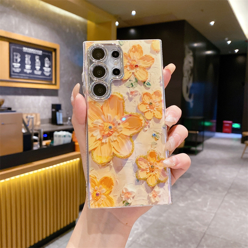Oil Painting Flower Case For Samsung Galaxy S24 Ultra Plus 