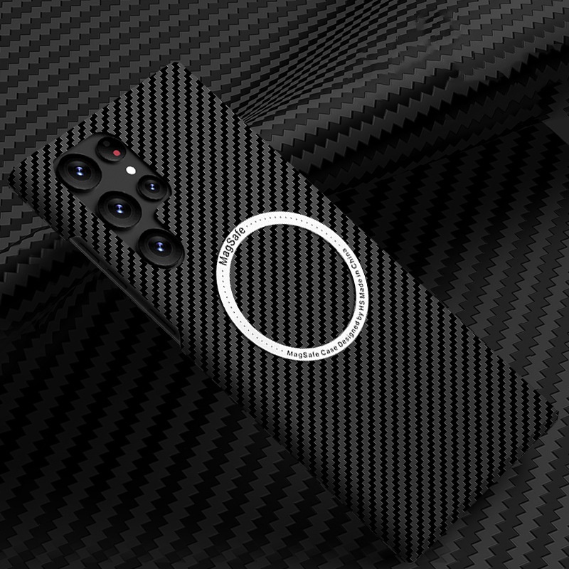 Ultra-thin Carbon Fiber Style Magnetic Case for Samsung Galaxy S24 Ultra/Plus 