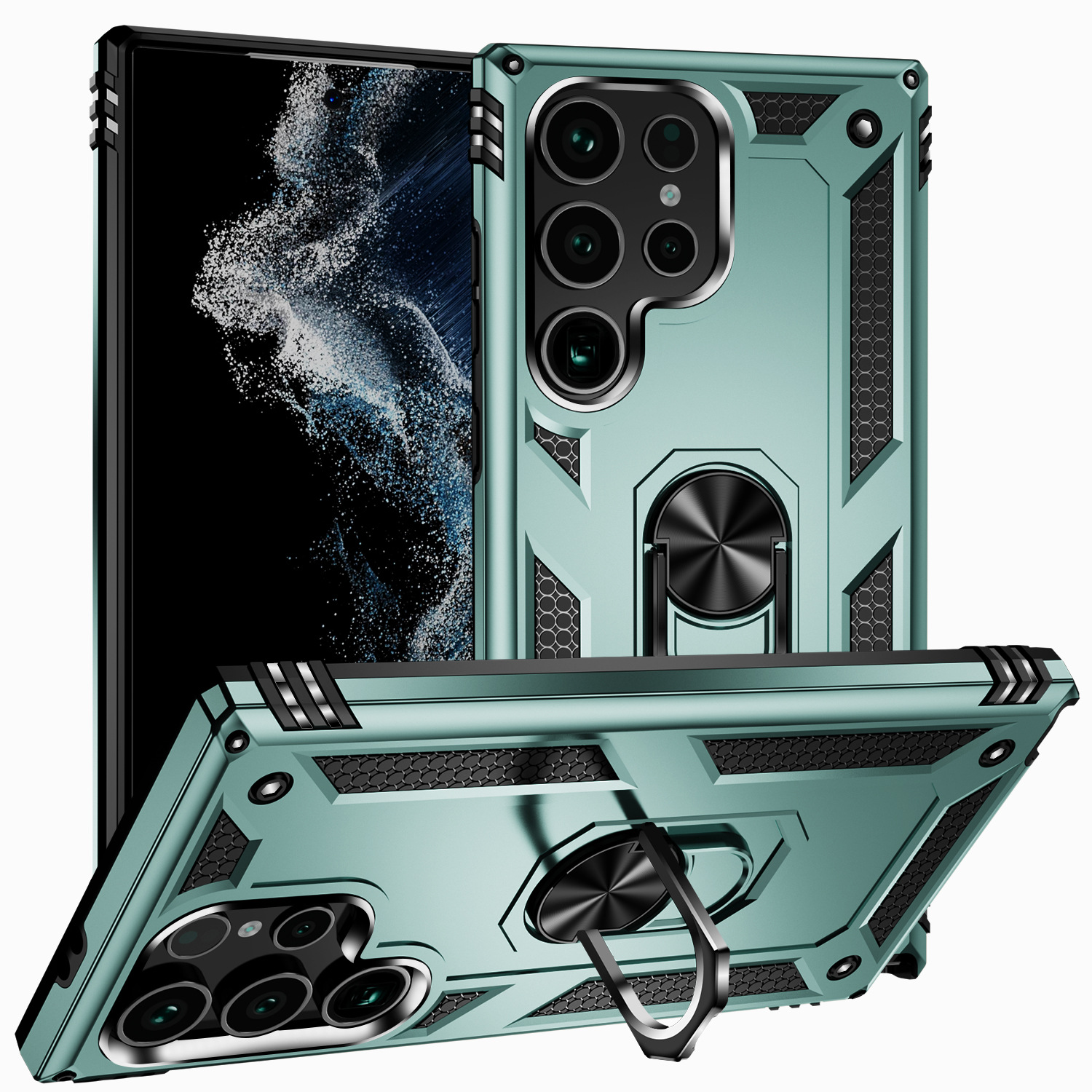 2024 New Generation Armor Case With Ring Stand For Samsung Galaxy S24 Ultra