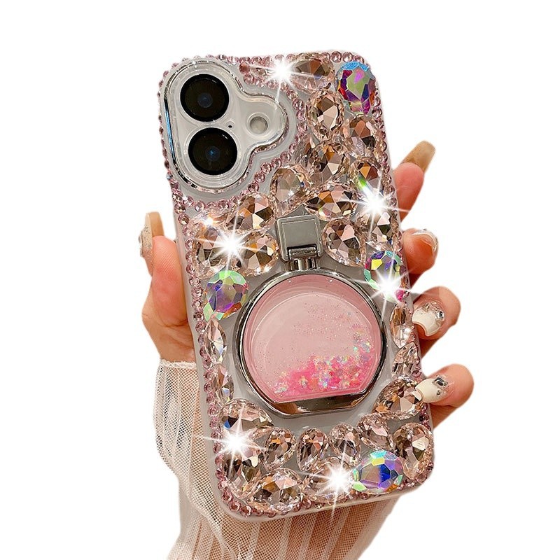 Suitable for iPhone16promax mobile phone case new luxury rhinestone
