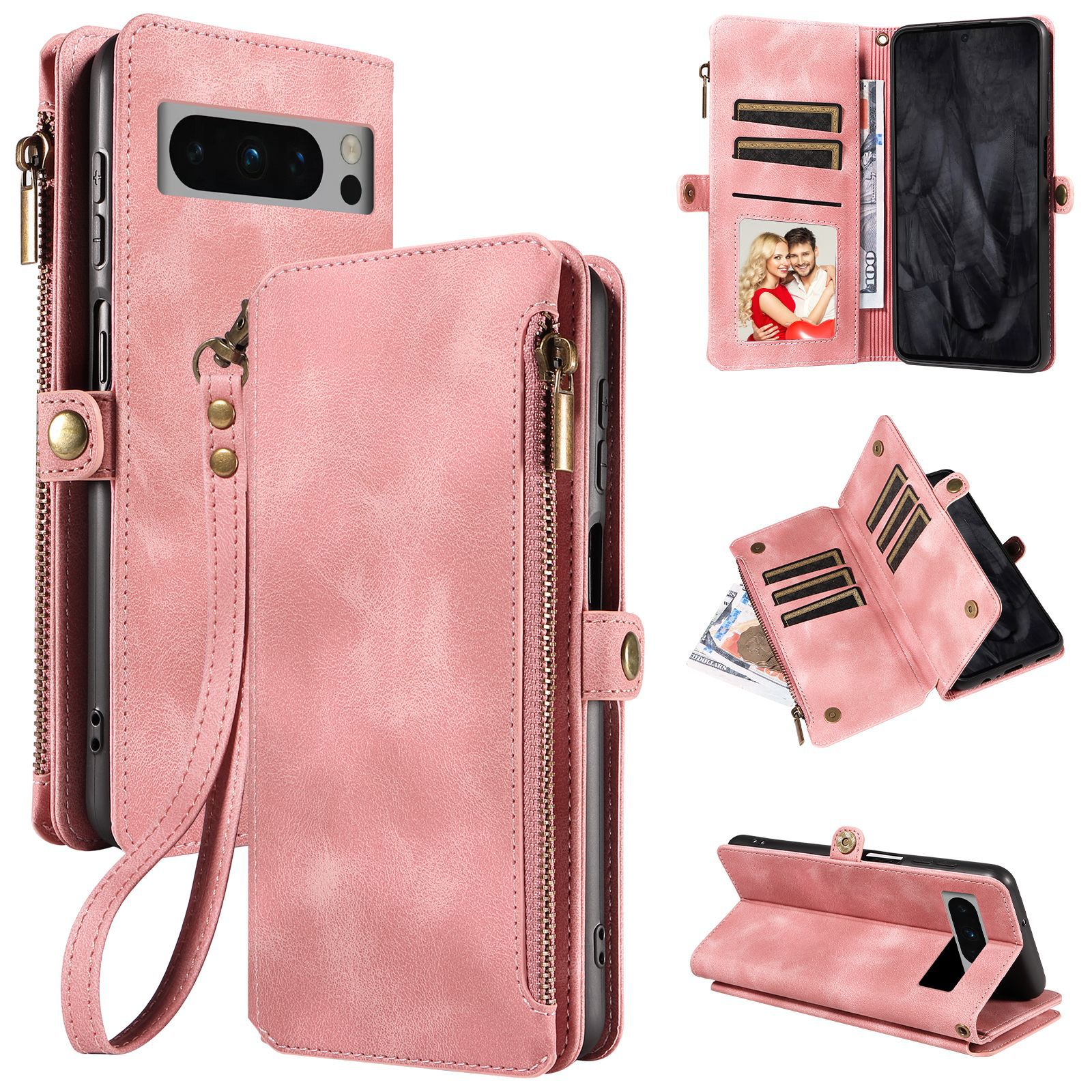 Luxury Leather Phone Bags Flip Wallet Case for Google Pixel 6/7/8 Series