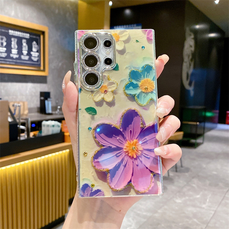 Oil Painting Flower Case For Samsung Galaxy S24 Ultra Plus 