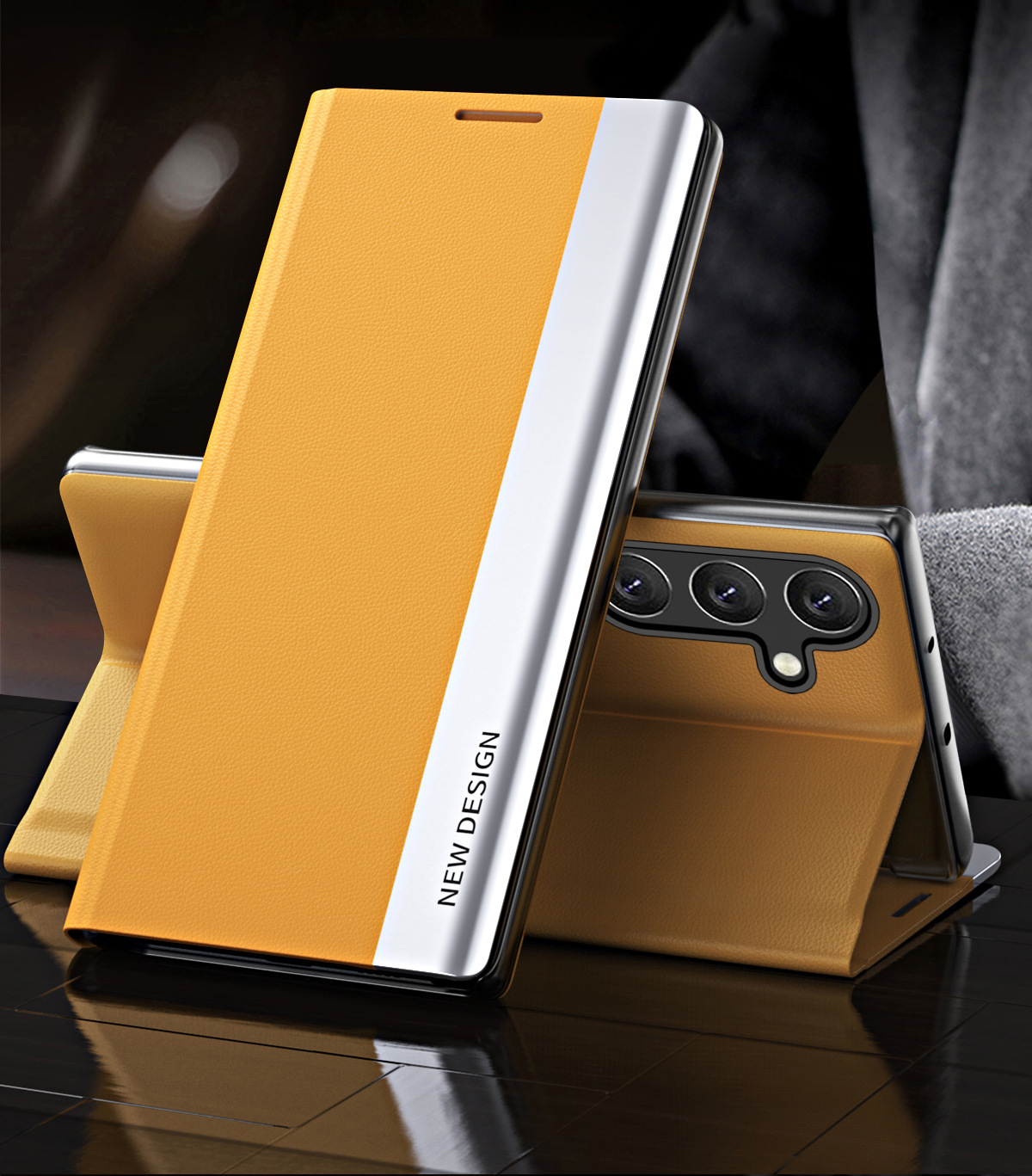 2024 The 4th Generation Side Window Magnetic Plating Bracket Flip Phone Case For Samsung Galaxy S23FE
