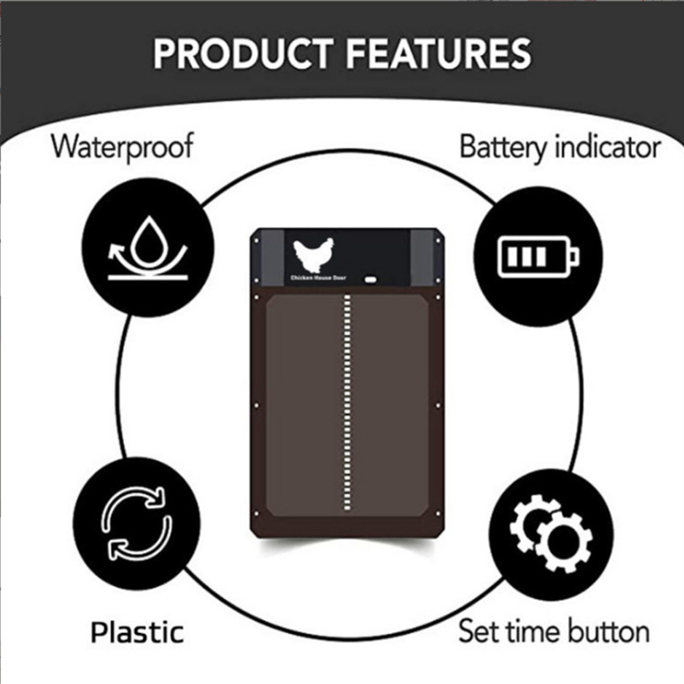 Automatic Chicken Coop Door Opener Light Sensor Waterproof Door