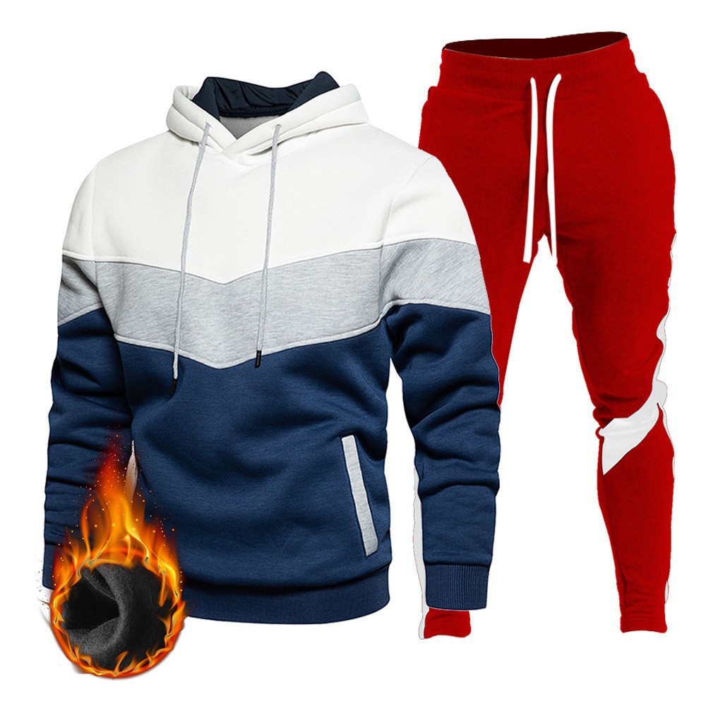2024 cross-border autumn sports sweatshirt suit men's three-color hoodie sportswear suit sweatshirt sweatpants spot