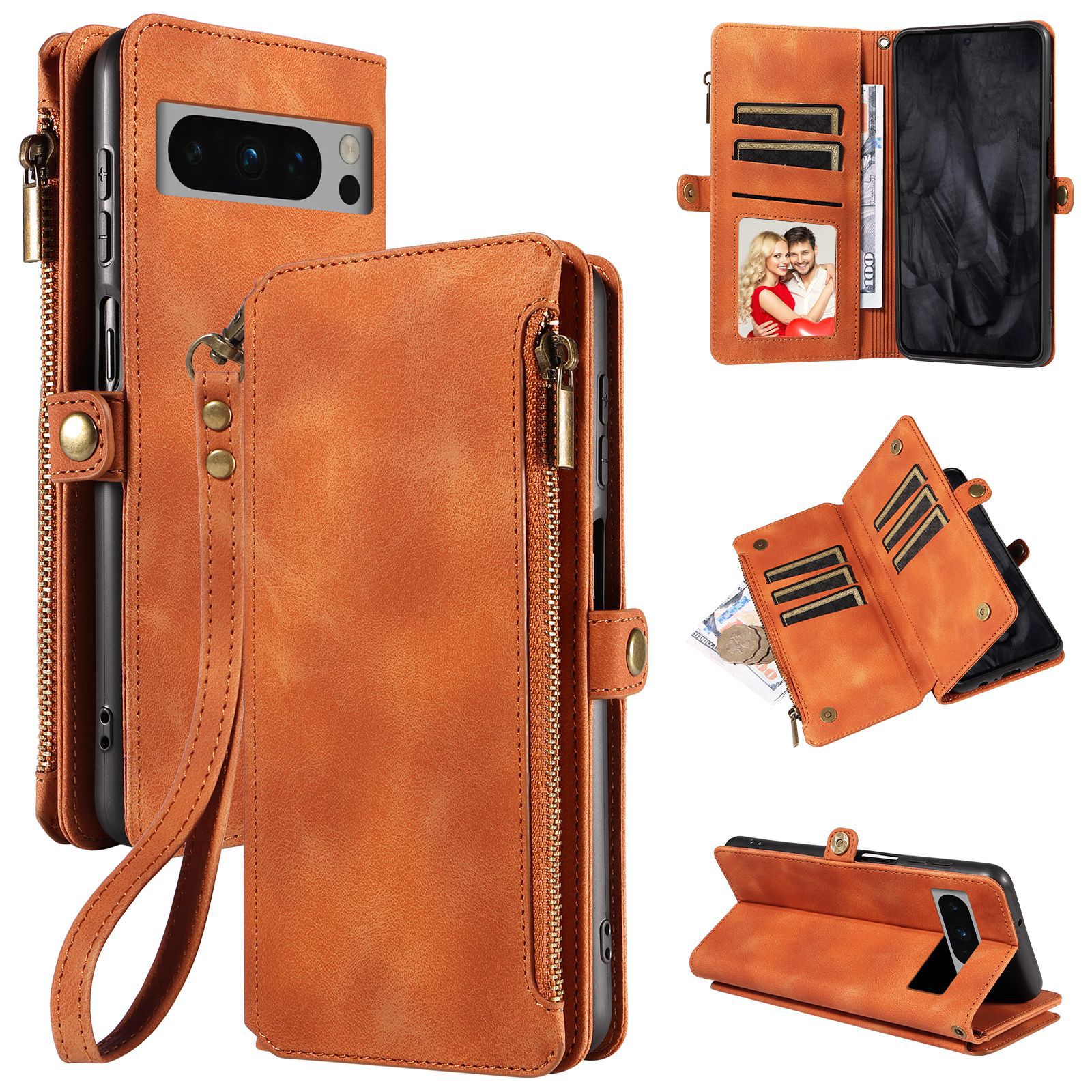 Luxury Leather Phone Bags Flip Wallet Case for Google Pixel 6/7/8 Series