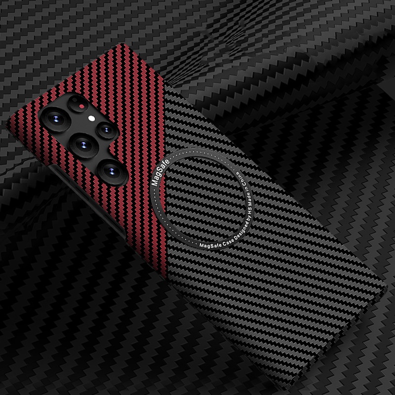 Ultra-thin Carbon Fiber Style Magnetic Case for Samsung Galaxy S24 Ultra/Plus 