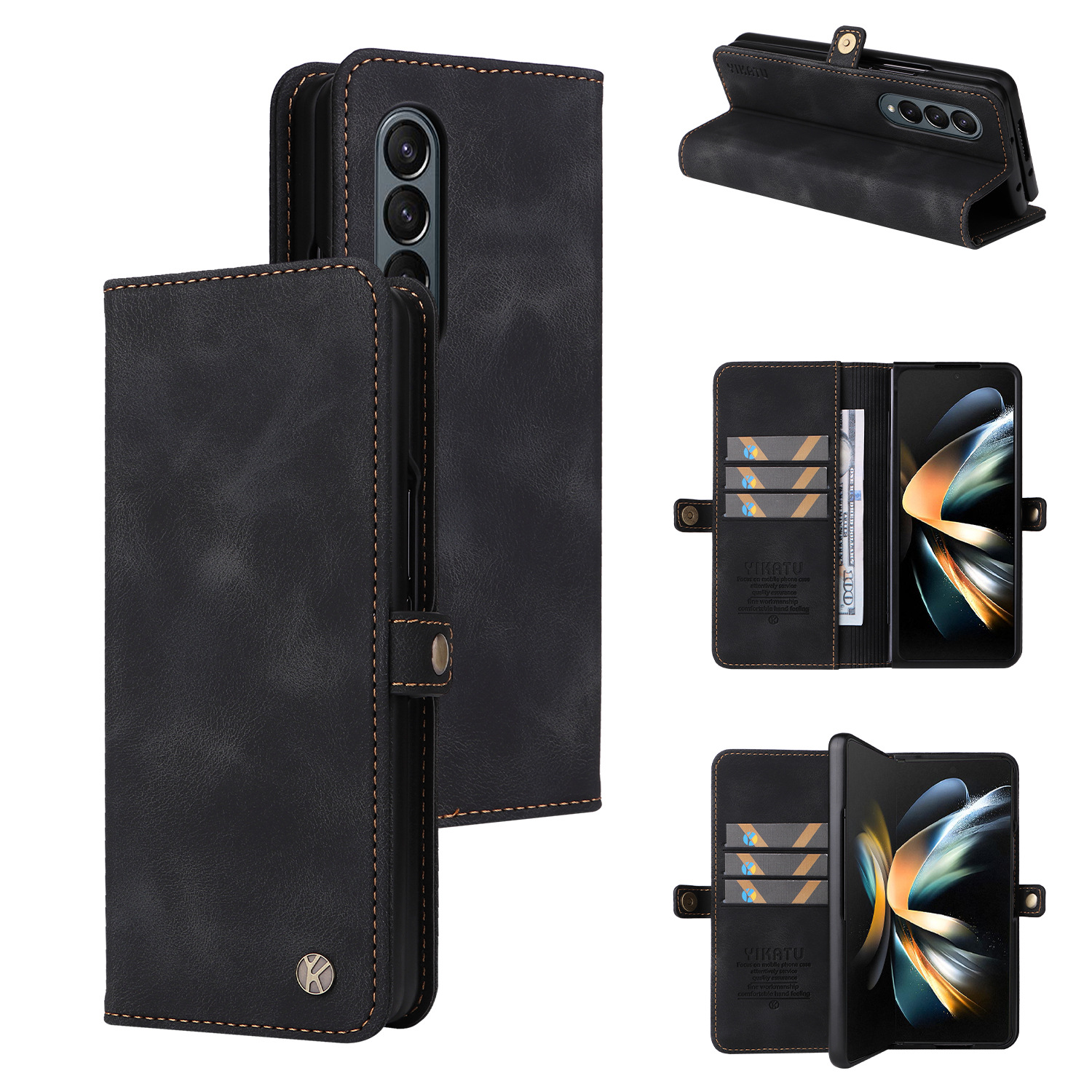 Leather Wallet Card Holder Slots Screen Protect Phone Case For Samsung Galaxy Z Fold 6/5/4/3