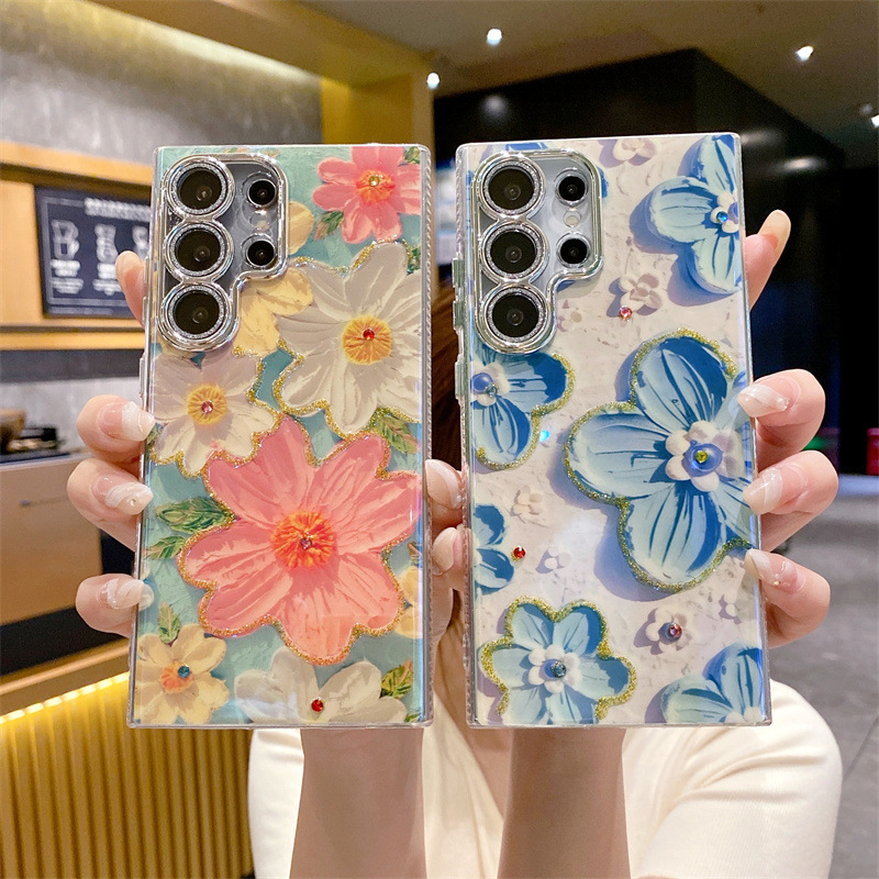 Oil Painting Flower Case For Samsung Galaxy S24 Ultra Plus 
