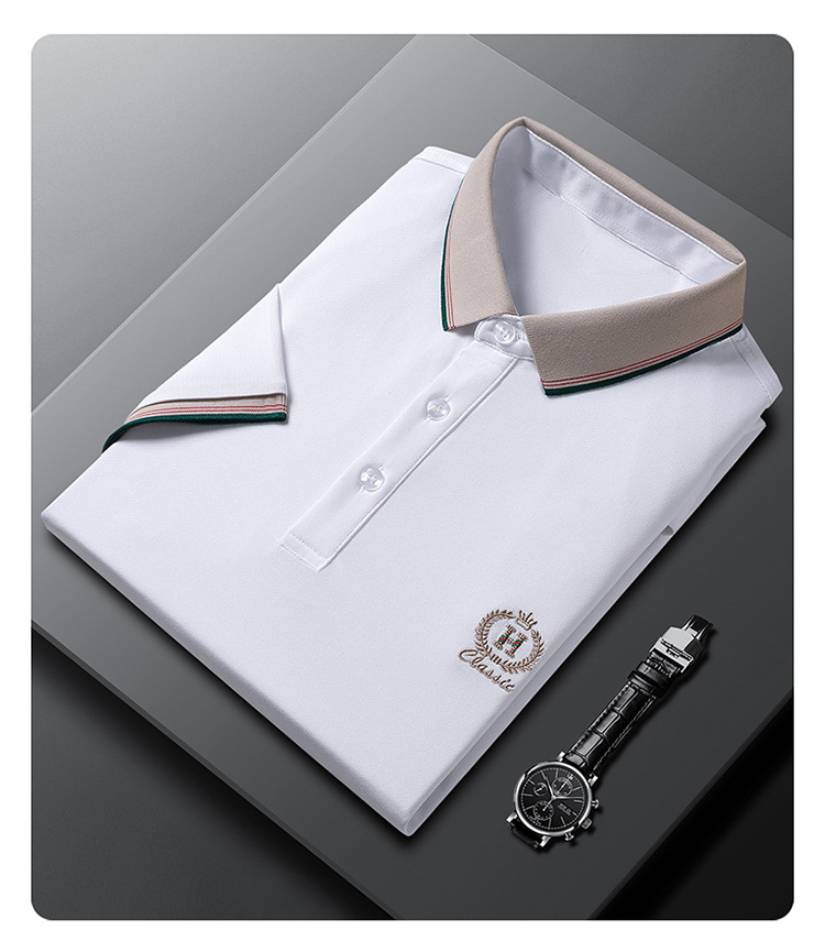 Summer business casual lapel short sleeve T-shirt