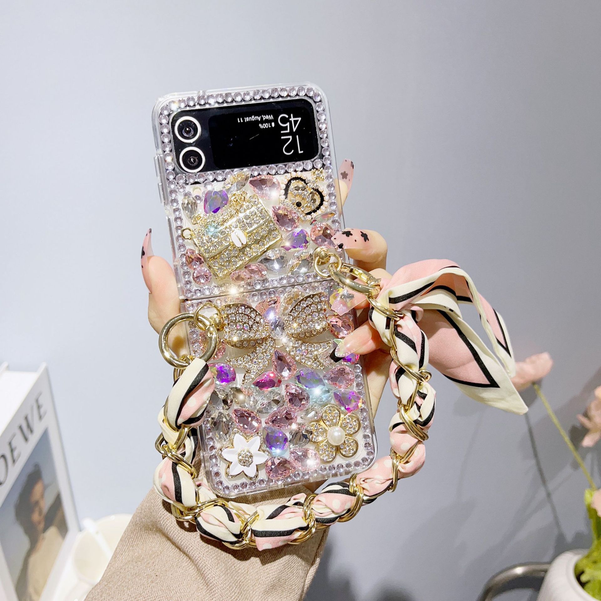 Crystal Luxury Colorful Rhinestone Bow-knot Phone Case For Samsung Galaxy Z Flip 6 5 4 3