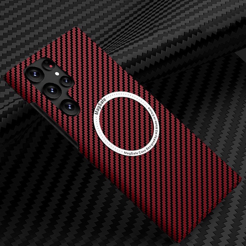 Ultra-thin Carbon Fiber Style Magnetic Case for Samsung Galaxy S24 Ultra/Plus 