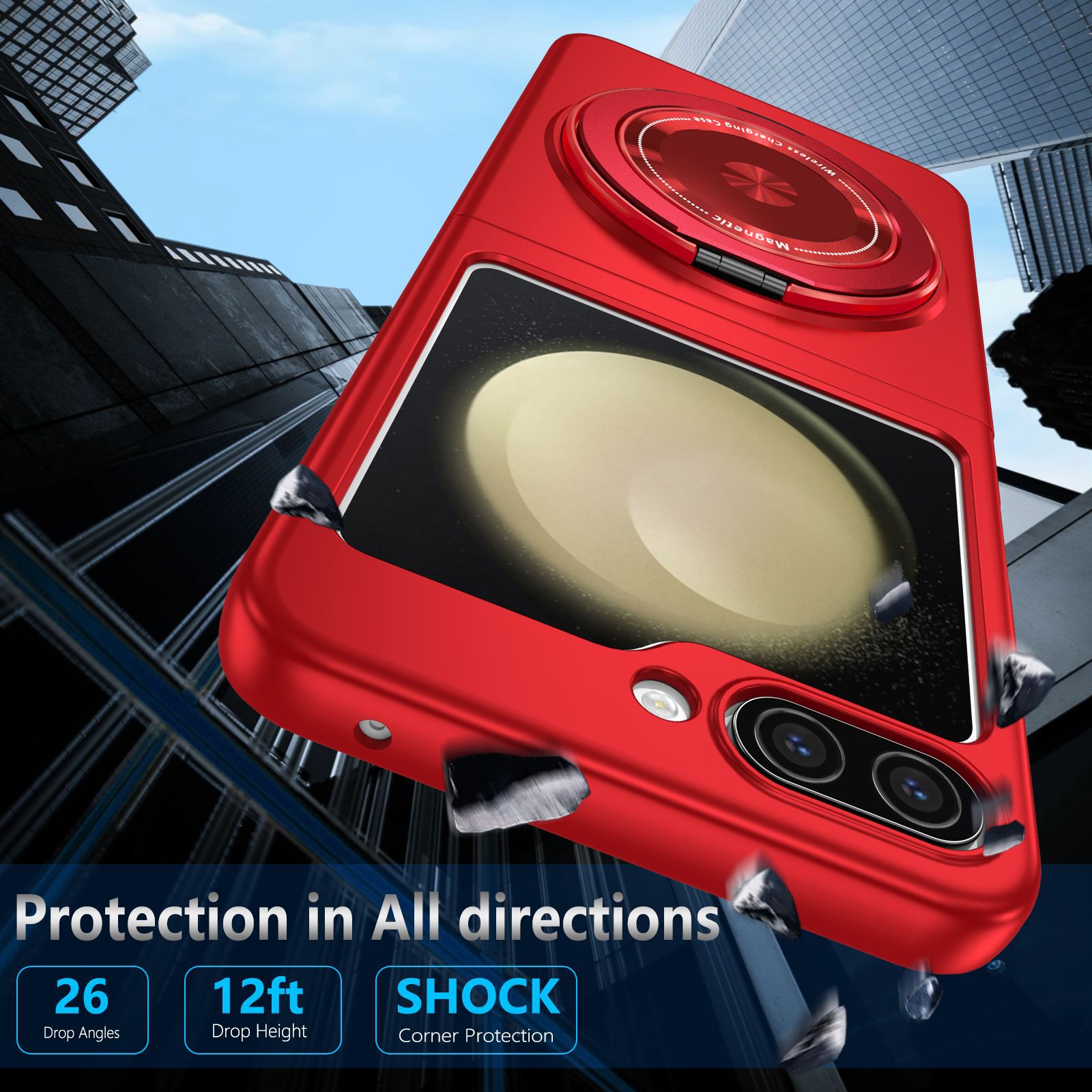 Strong Magnetic 360 Degree Adsorption Rotate Kickstand Case For Samsung Galaxy Z Flip 5 4 3 