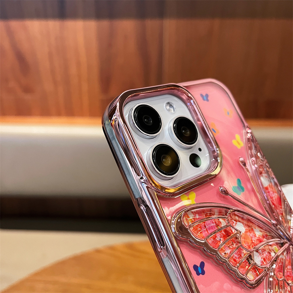 New Style Luxury Electroplate Butterfly Pattern Phone Case for iPhone Series