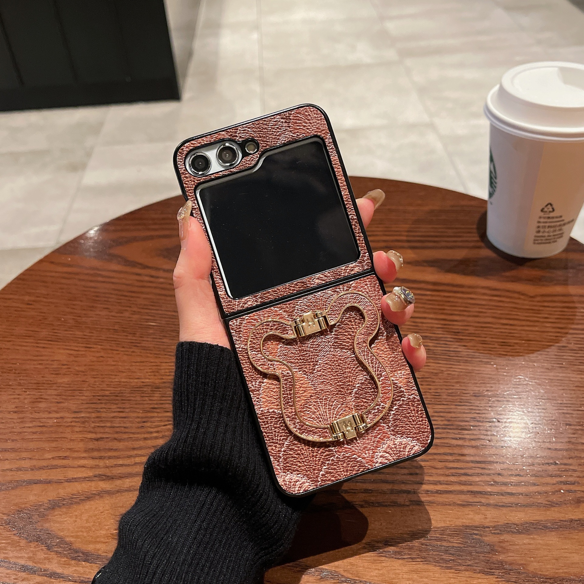 Luxury Cute Bear Ring Bracket Case For Samsung Galaxy Z Flip 6 5 4 3 