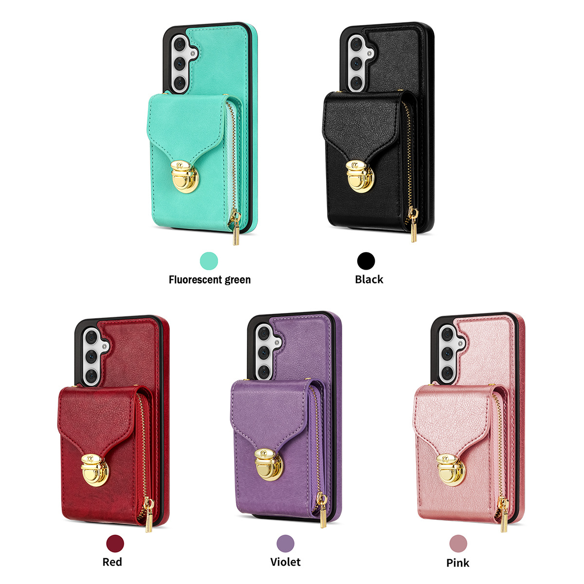 Zipper Multi Cards Slot Crossbody Wallet Case For Samsung Galaxy For A54 5G