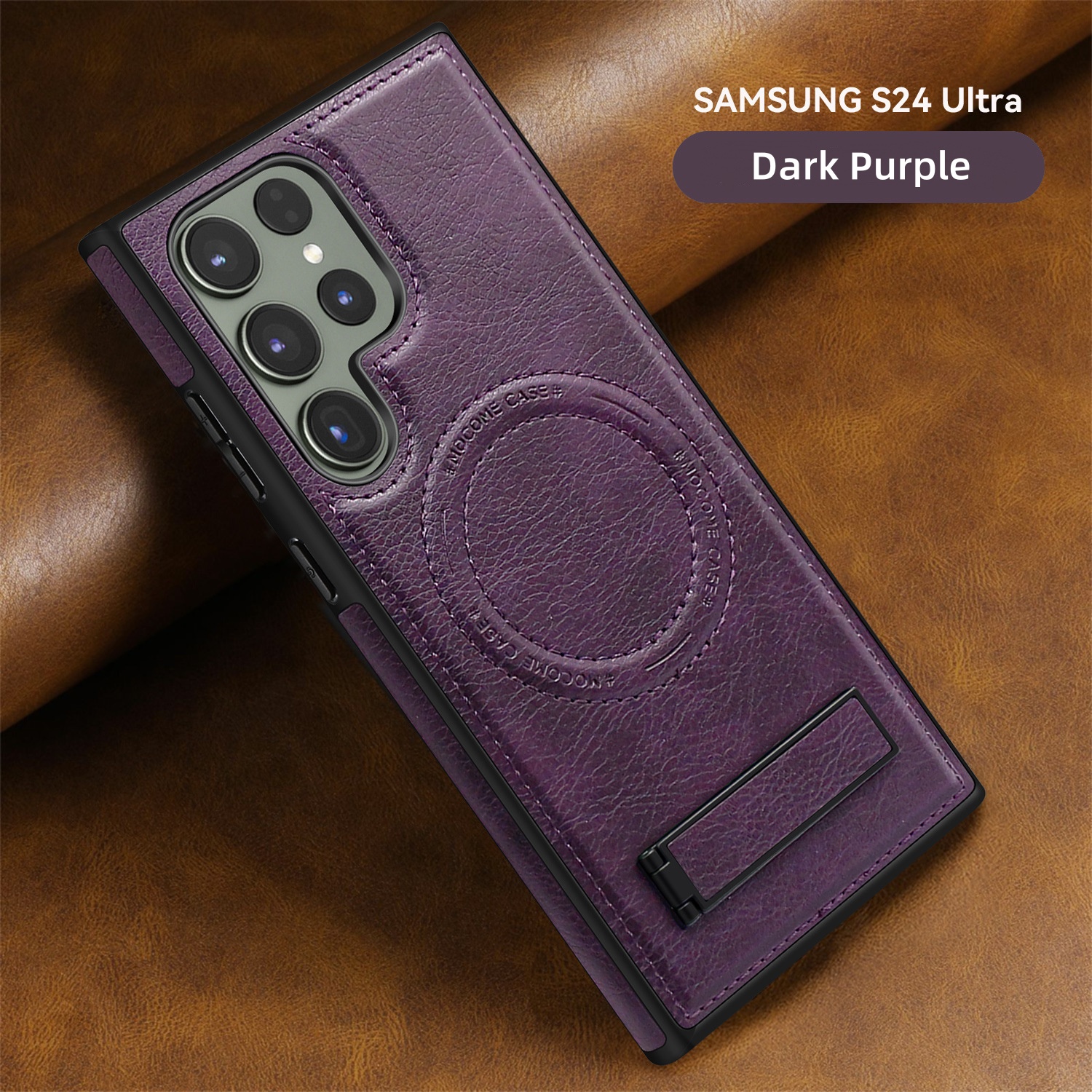 Luxury Leather Magnetic Fold Stand Holder Anti-fall Protective Case For Samsung S24 Ultra Plus