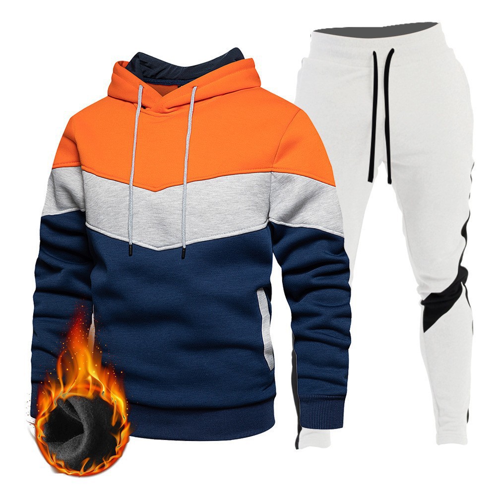2024 cross-border autumn sports sweatshirt suit men's three-color hoodie sportswear suit sweatshirt sweatpants spot