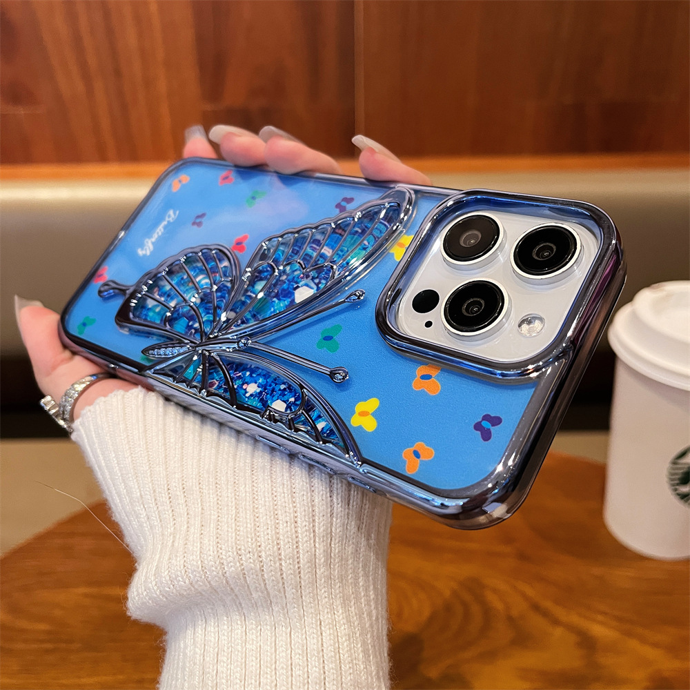 New Style Luxury Electroplate Butterfly Pattern Phone Case for iPhone Series