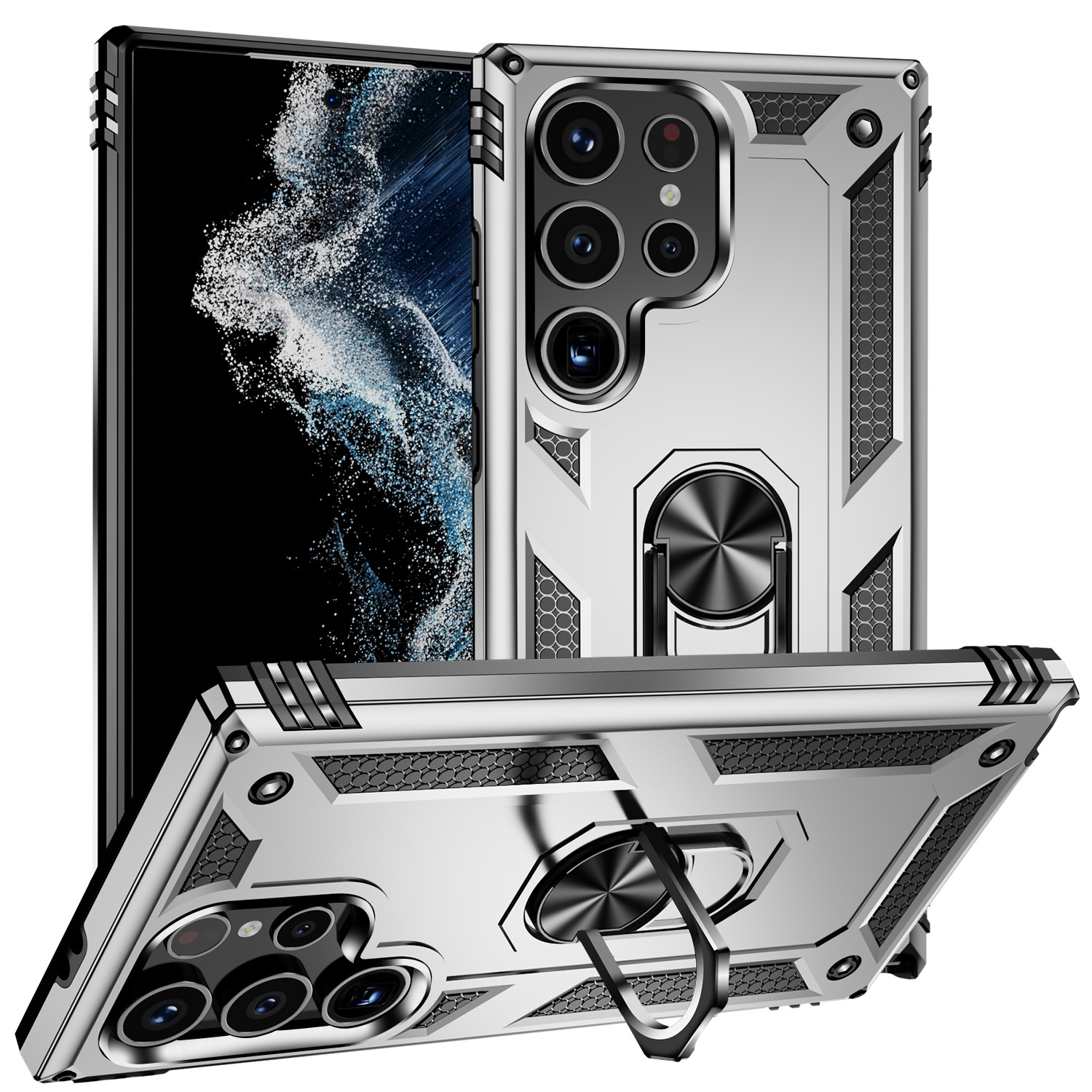 2024 New Generation Armor Case With Ring Stand For Samsung Galaxy S24 Ultra