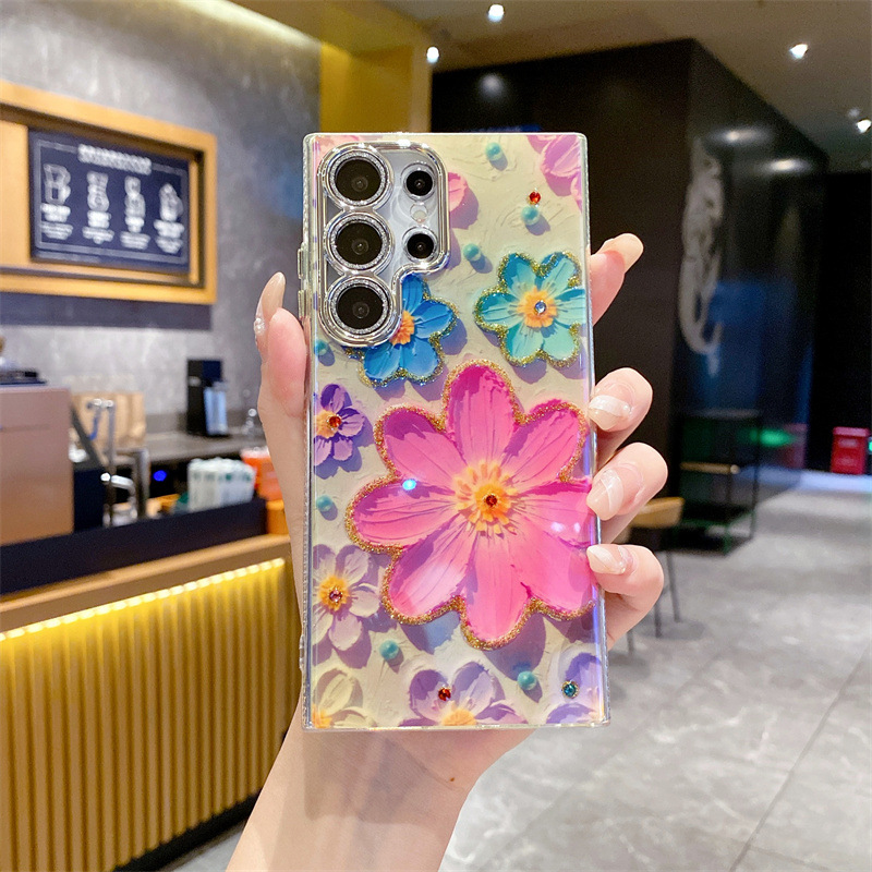 Oil Painting Flower Case For Samsung Galaxy S24 Ultra Plus 
