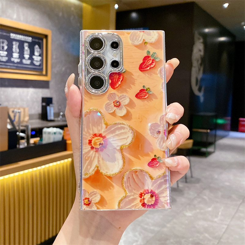 Oil Painting Flower Case For Samsung Galaxy S24 Ultra Plus 