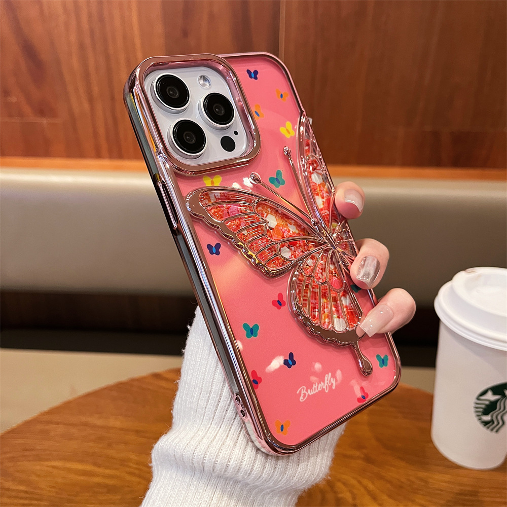 New Style Luxury Electroplate Butterfly Pattern Phone Case for iPhone Series