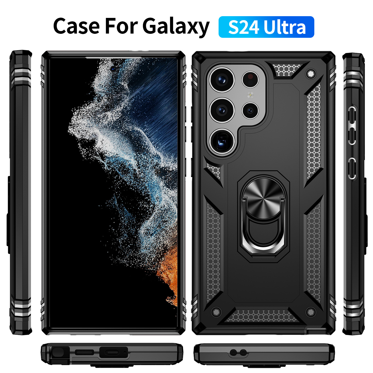 2024 New Generation Armor Case With Ring Stand For Samsung Galaxy S24 Ultra