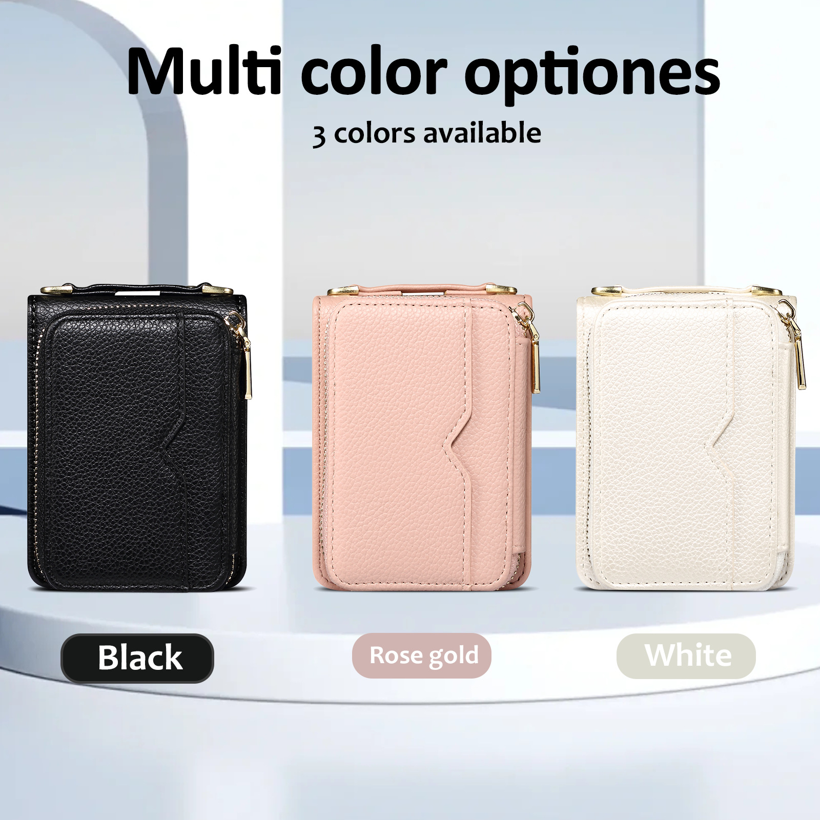 Crossbody Zipper Cards Solt Wallet Leather Case For Samsung Galaxy Z Flip 6 5 4 3