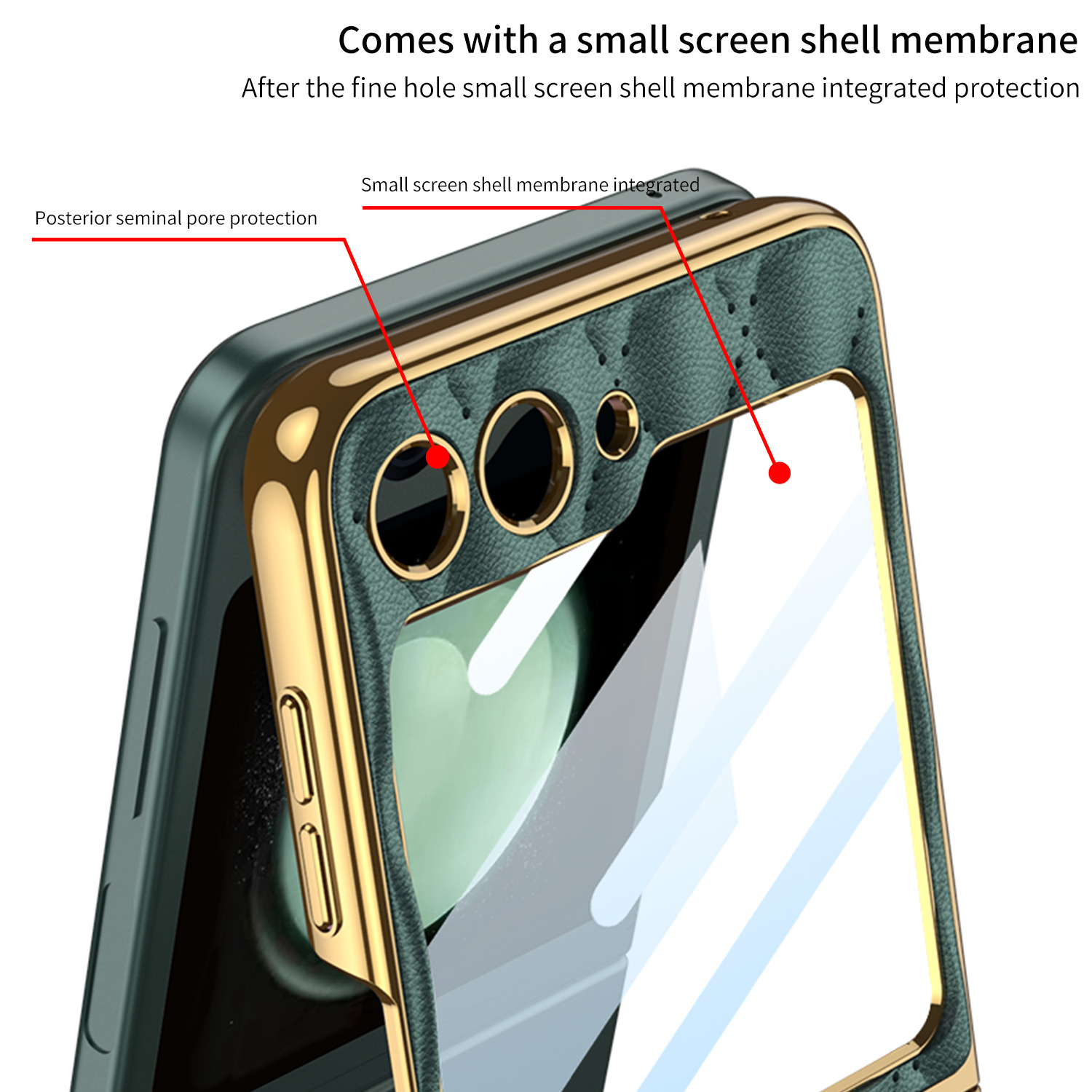 Luxury Leather Plating Ring Holder Case For Samsung Galaxy Z Flip 5