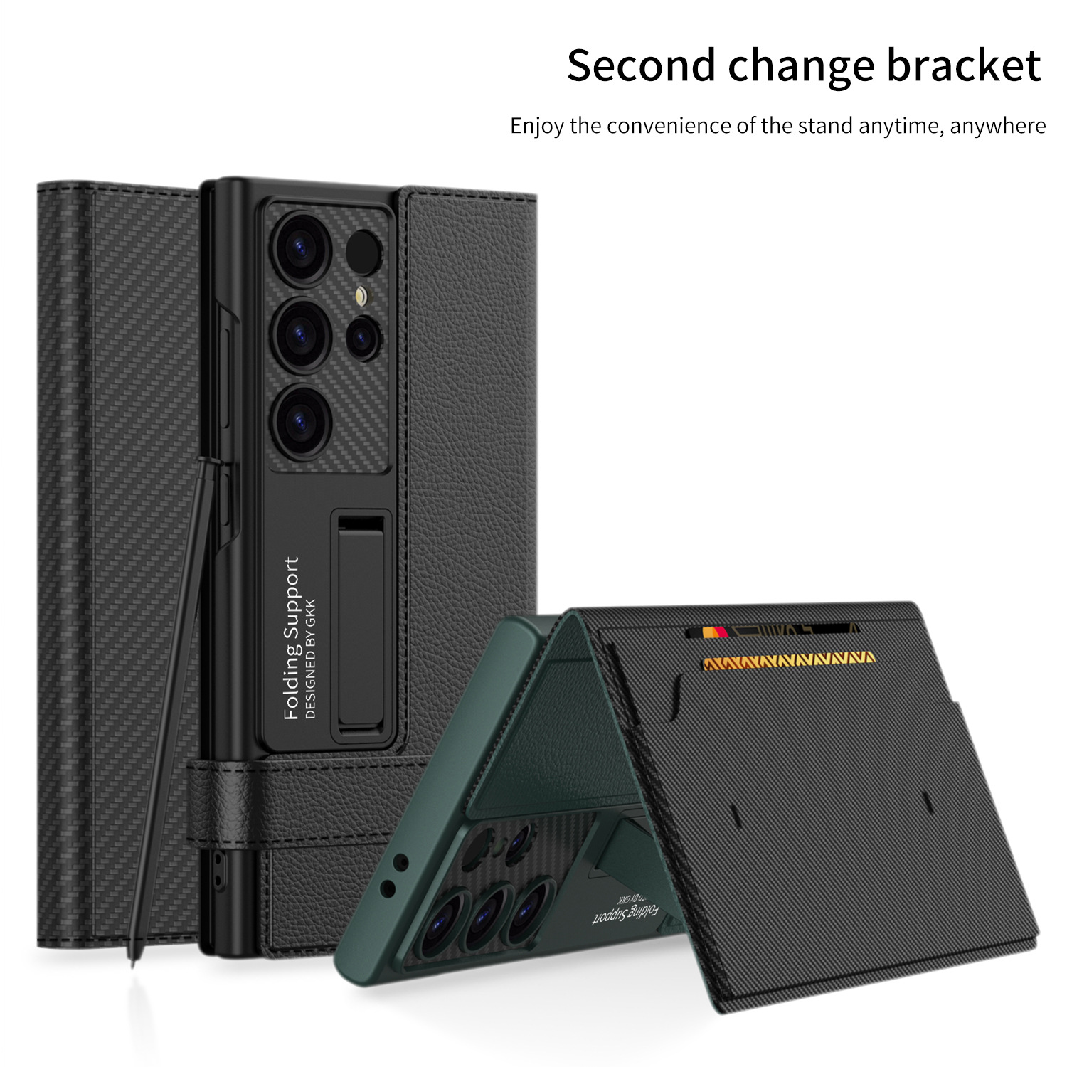 Shock-proof Luxury Leather Wallet Flip Phone Case For Samsung Galaxy S24 Series