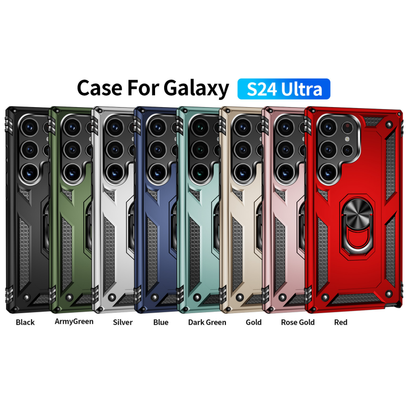 2024 New Generation Armor Case With Ring Stand For Samsung Galaxy S24 Ultra
